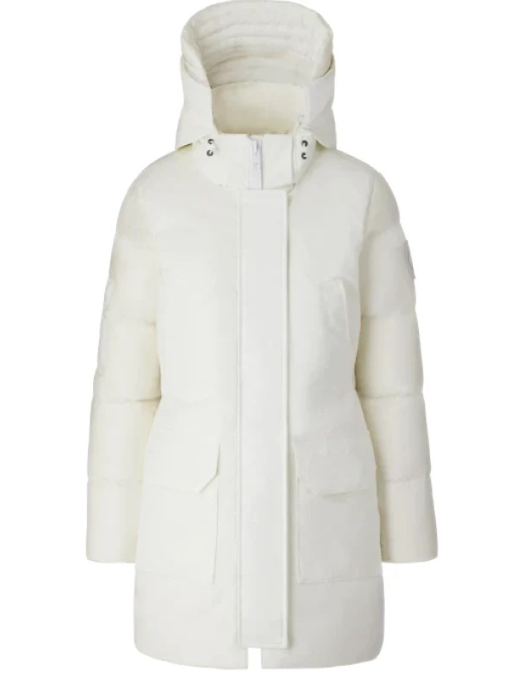 Canada Goose Women's White Puffer Coat with Hood